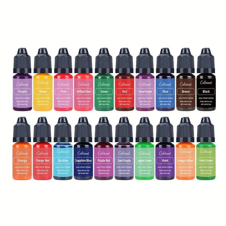 20-Color Soap Dye Set (10ml Each) – Vibrant, Non-Toxic Liquid
