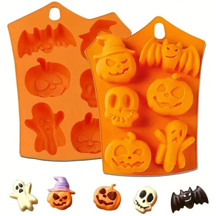 Haunted Halloween Silicone Soap Mold – Bats, Ghosts & Pumpkins