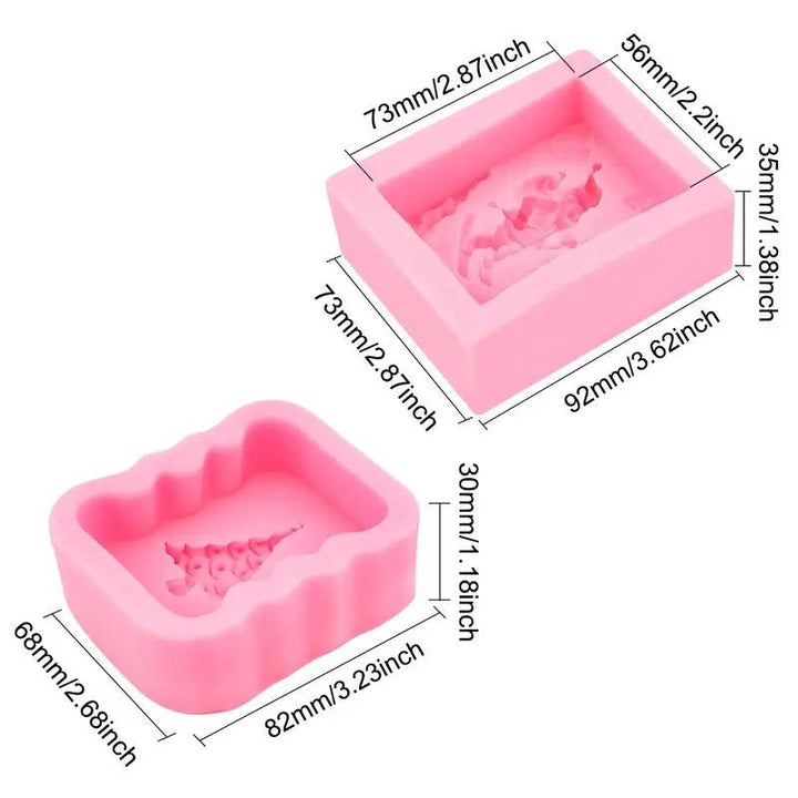 Yuletide Joy: Silicone Santa & Tree Soap Mould Duo