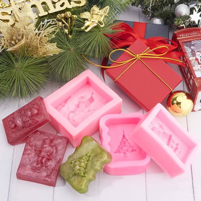 Yuletide Joy: Silicone Santa & Tree Soap Mould Duo
