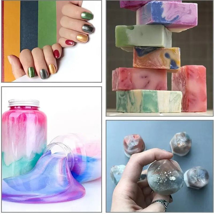 Luminous 15-Shade Mica Powder Pigment Set — Shimmering Colours for Soap