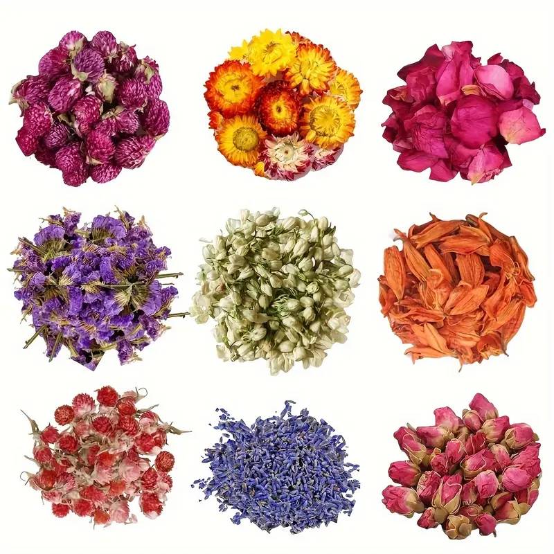 9-Bag Dried Flower & Herb Collection for Soap Crafting