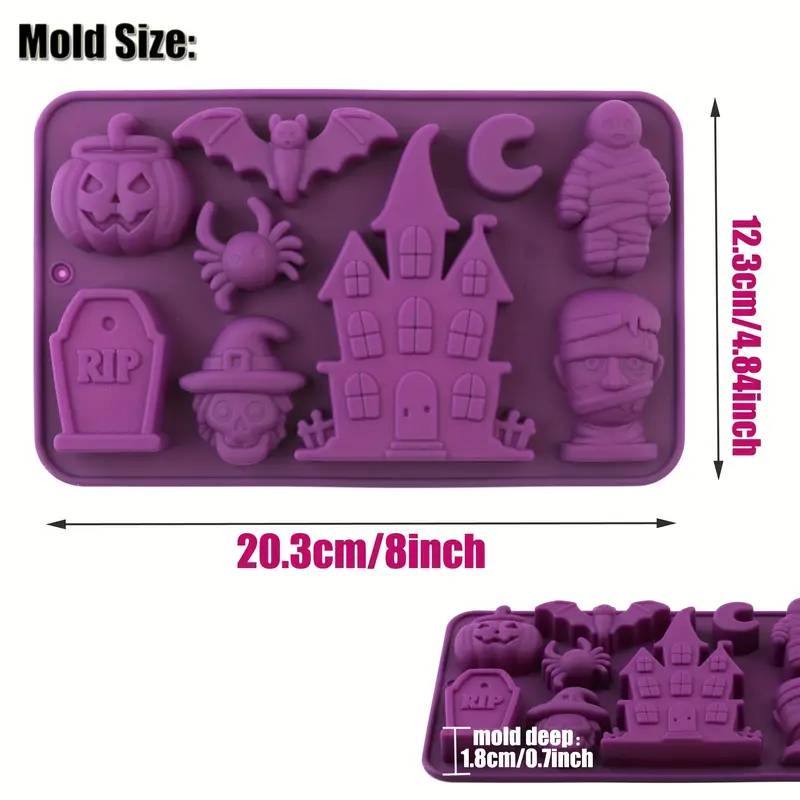 Haunted Manor Silicone Mold — Spooky Castle, Pumpkin & Ghost Motifs